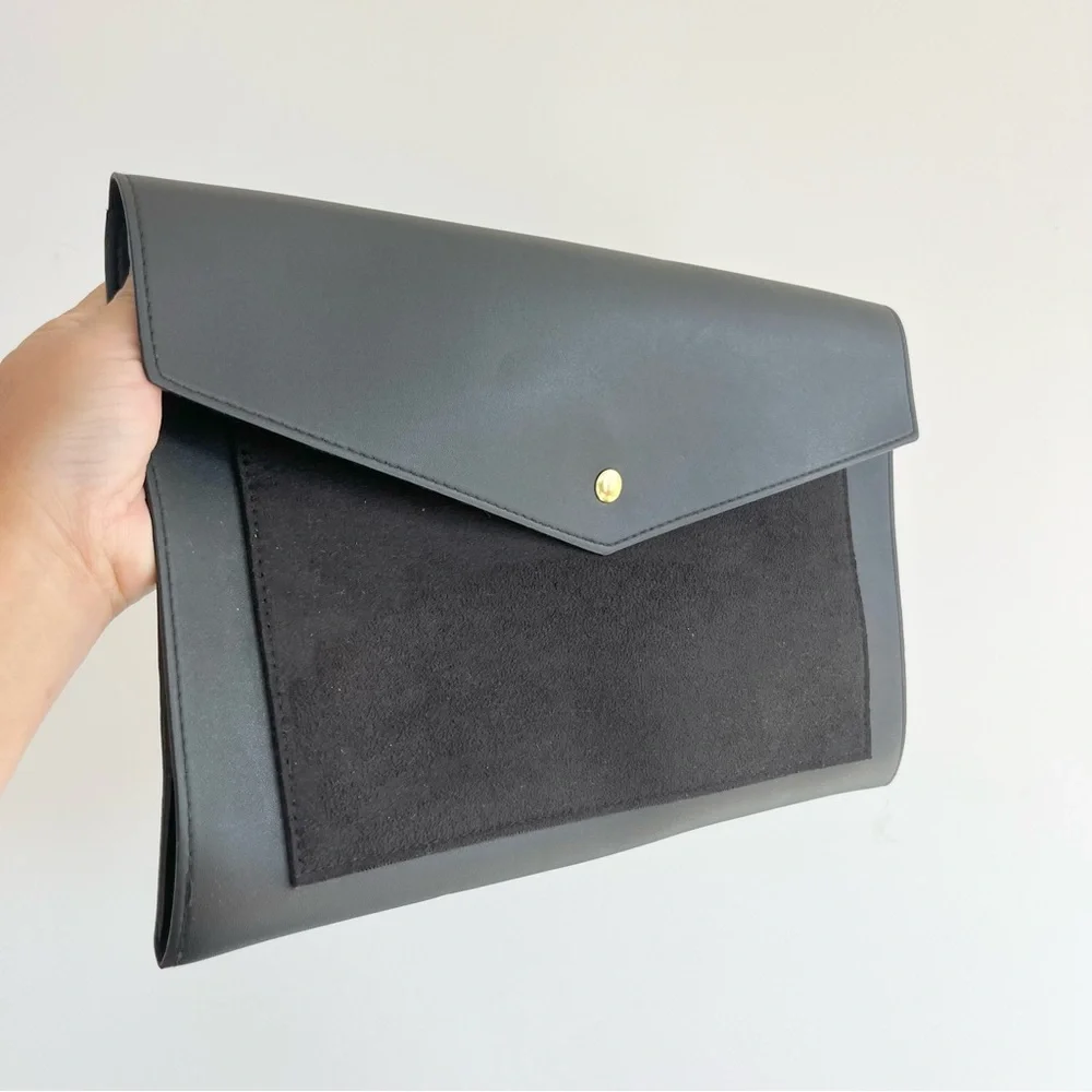 Glass Ladder & Co. Megan XL Portfolio Clutch Vegan Leather + Suede Laptop Sleeve